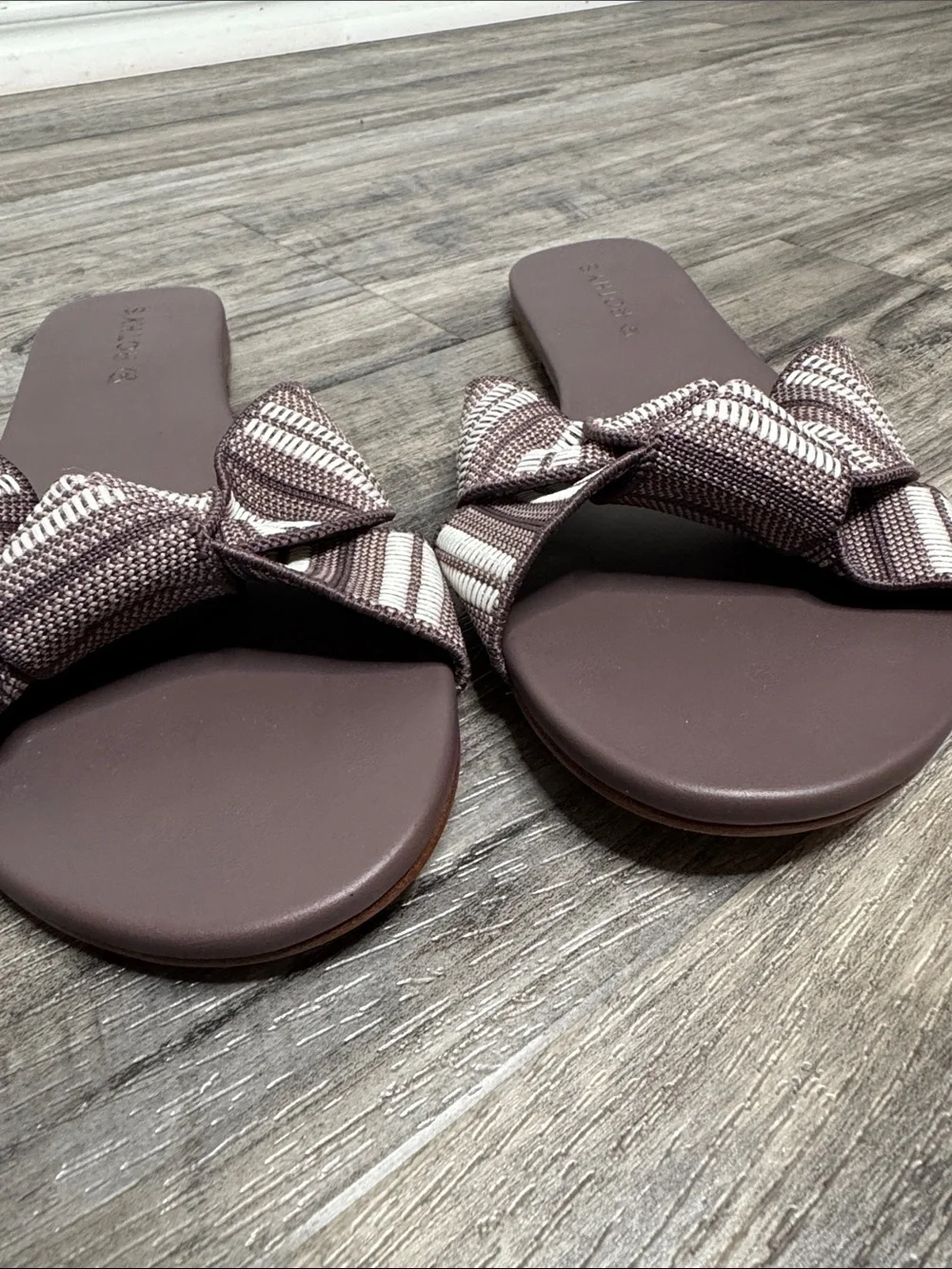 NWOB Rothy’s The Knot Sandals Size 9 Taupe Twist Slides Tie